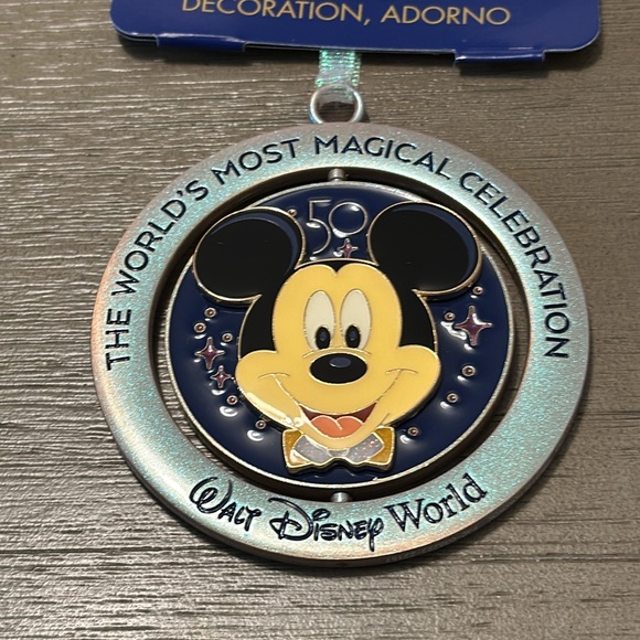 Disney World 50th Anniversary Christmas Ornament - Mickey Mouse Spinner - Picture 3 of 5